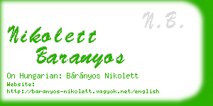 nikolett baranyos business card